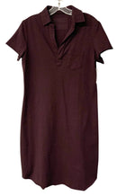 FRANK & EILEEN Plum Split Neck S/S Knit Polo Dress