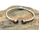 DYADEMA Sterling, Amethyst & CZ Bracelet w/14kt Gold Accents