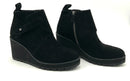 EILEEN FISHER Black Suede Wedge Tinker Ankle Boots 9
