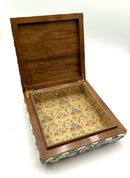 Walnut Box with Mother of Pearl Inlay & Bone Relief