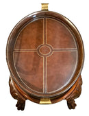 Oval Clawfoot Coffee Table With Leather Top