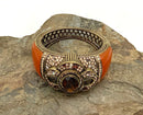 HEIDI DAUS Bronze Tone Metal, Topaz, Resin & Rhinestone Bracelet