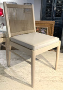 S/6 Corded Back Outdoor Dining Chairs with Cushions