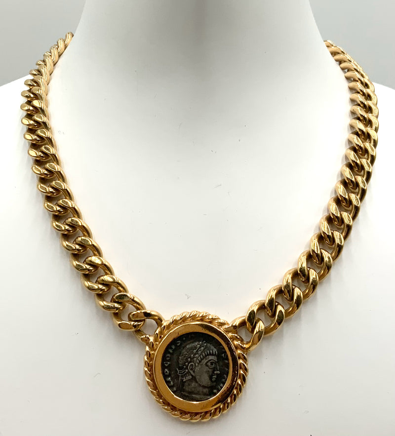 CINER Gold Plated Coin Necklace