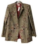 ZADIG & VOLTAIRE Taupe w/Multi Floral Embroid Double Breasted Jacket