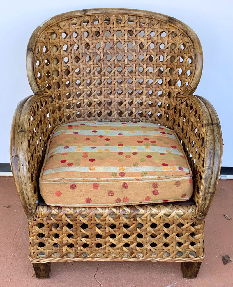 Rattan Armchair with Loose Cushion