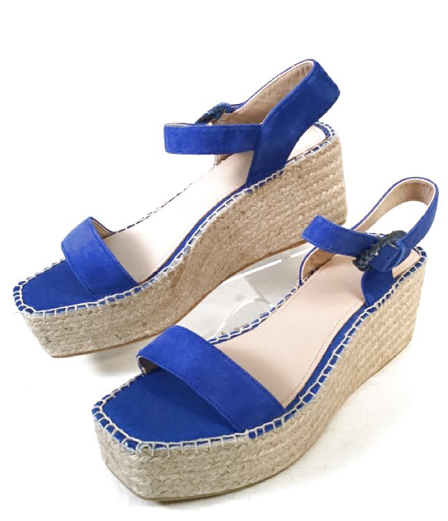 BODEN Blue Suede Esapdrille Flatform Sandals 11