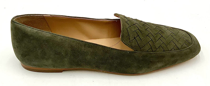 TALBOTS Tuscan Olive Suede Stella Flats 10