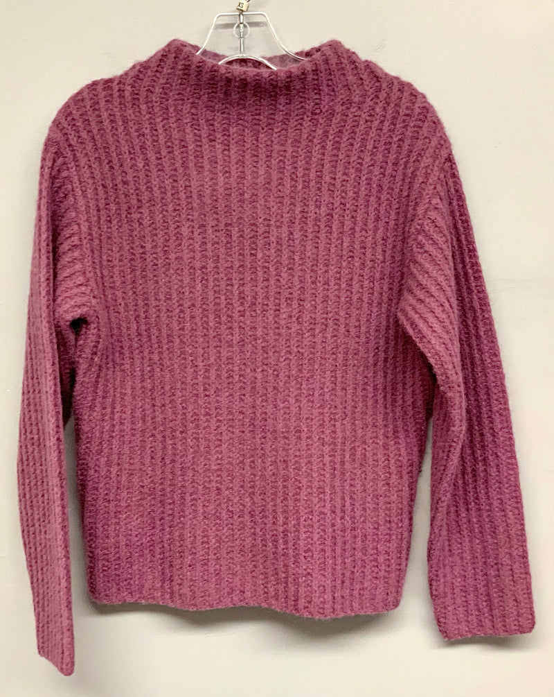 VINCE Purple Boiled Cashmere Funnel Neck Sweater