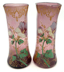 Pair of Mont Joye Amethyst Glass Vases