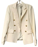 Rachel Zoe Ivory Ribbed w/Goldtone Buttons Jacket