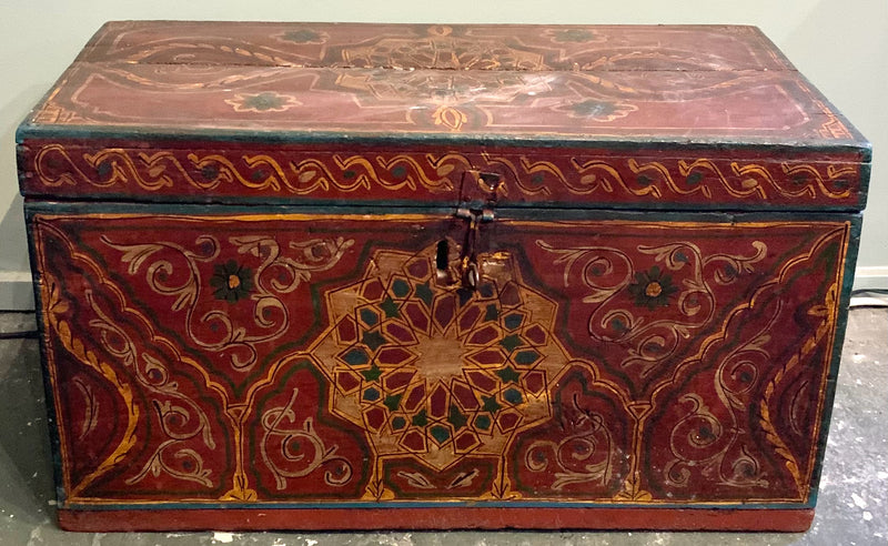 Vintage Indonesian Trunk with Painted Finish