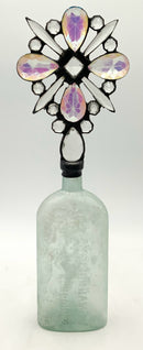 Frosted Glass Bottle with Crystal Stopper