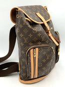 LOUIS VUITTON Vintage Monogram Canvas Tan Vachetta Trim Bosphore Backpack
