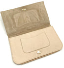 FURST & MOONEY Vintage Tan Brown Neutral Patchwork Reptile Clutch