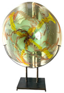 Extra Large Round Art Glass Bowl On Stand