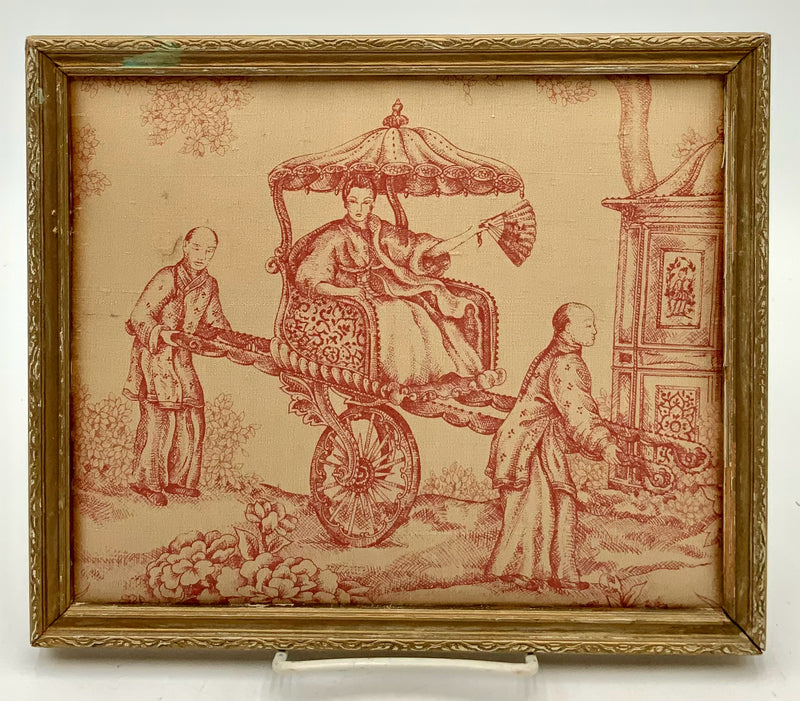 Vintage Frame With Toile Fabric Insert