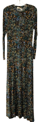 ULLA JOHNSON Black Blue Multi Caribaea Amari L/S Maxi Dress