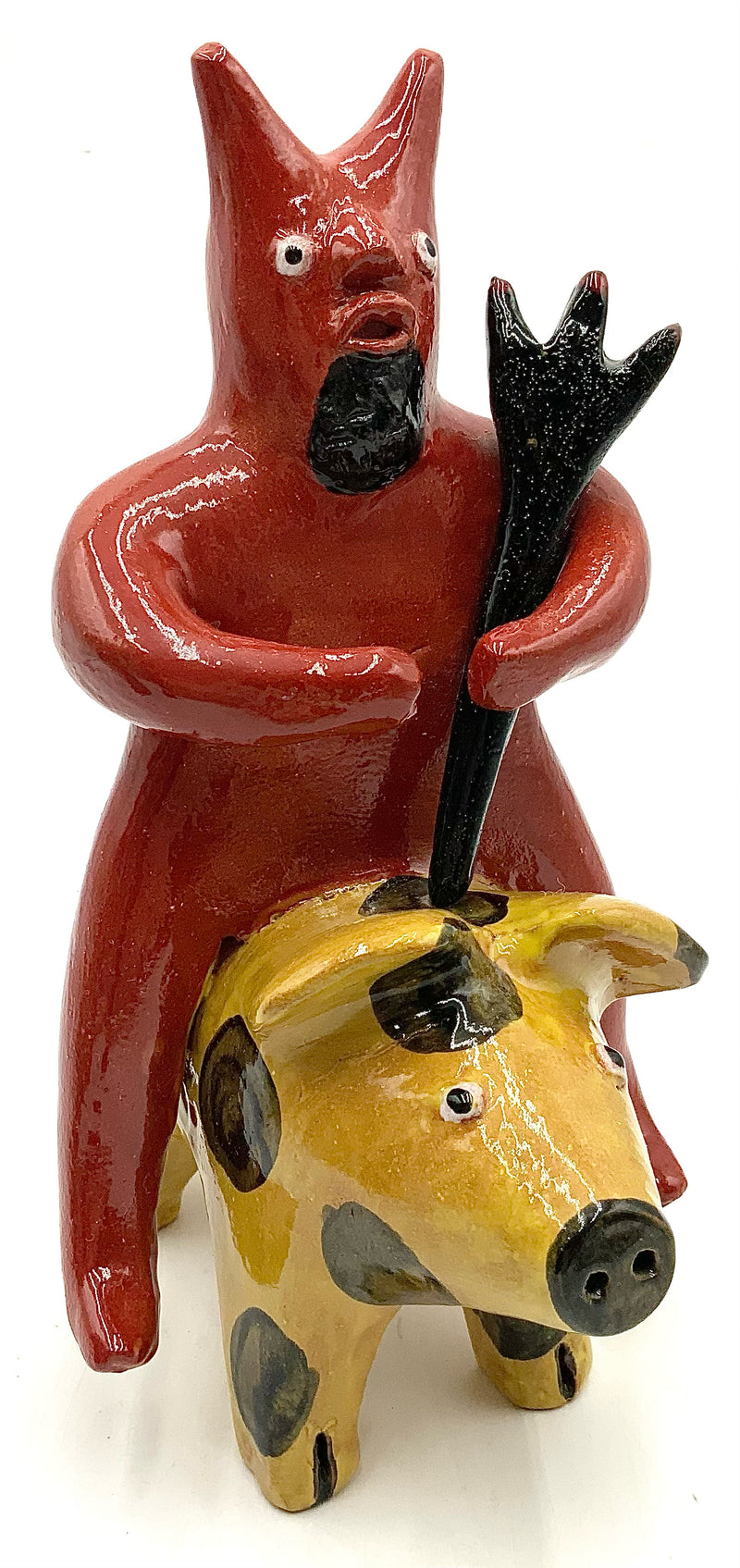 Ga Folk Pottery "Headed To Hell" Figure