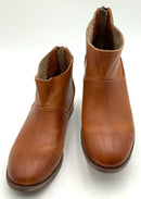 ANTELOPE Tobacco Lea Back Zip Ankle Boots 37