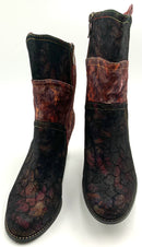 L'ARTISTE SPRING STEP Black Wine Multi Floral Velvet Neada Boots 9