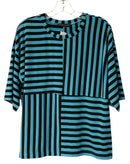 NALLY & MILLIE Blue/Black Stripe S/S Top