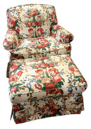 Floral Chintz Upholstered Club Chair & Ottoman