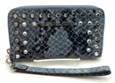 MICHAEL KORS Blue Snake Print Crystal Studded Phone Wallet