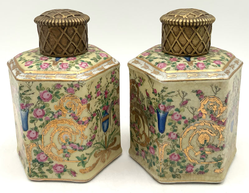 Pair of Asian Ceramic Lidded Jars