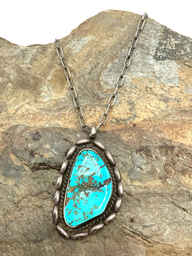 Southwest Style Sterling & Turquoise Necklace