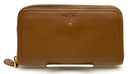 PRADA Tan Leather Contintental Wallet AS IS
