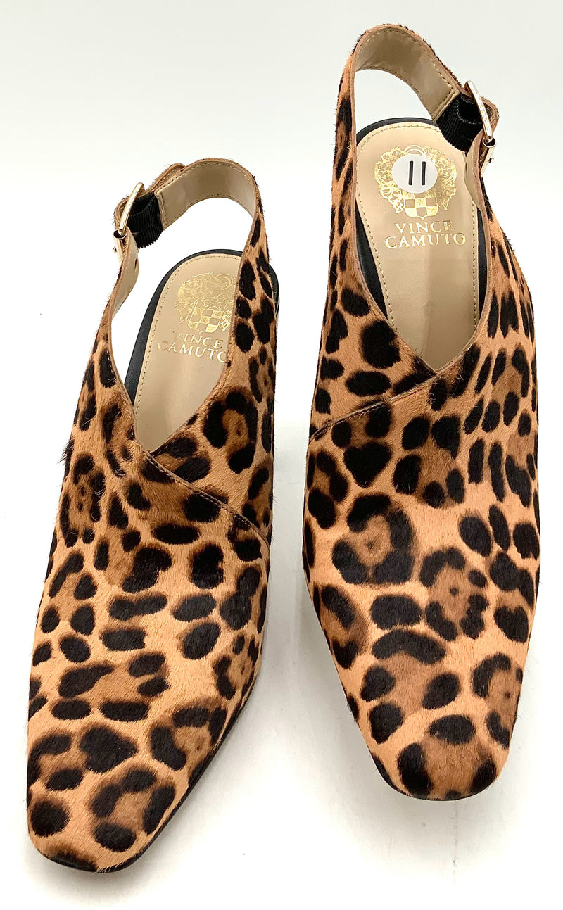 VINCE CAMUTO Tan/Black Cow Hair "Saleesha" Slingback Pump 11