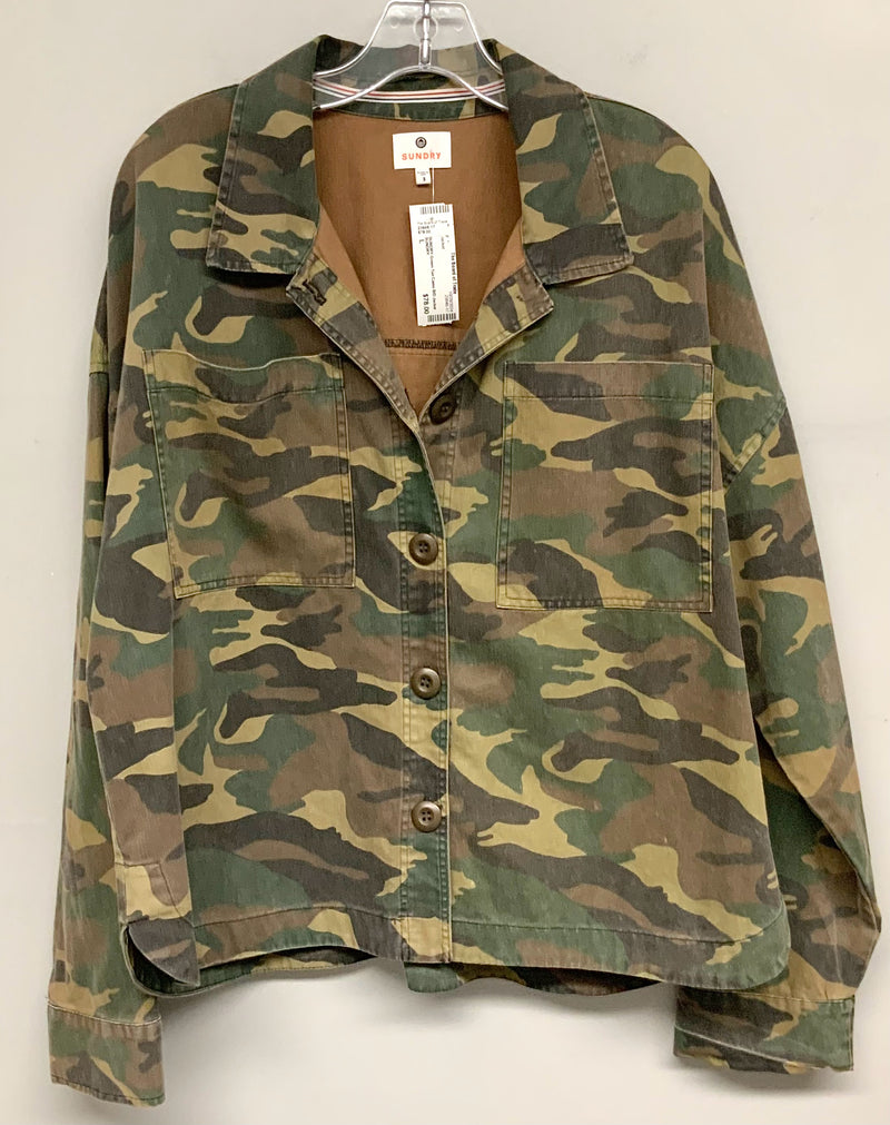 SUNDRY Green Tan Camo B/D Jacket