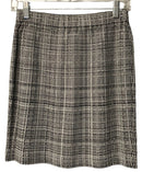 ST JOHN Black White Patterned Knit Zip Jacket & Skirt, 2pc