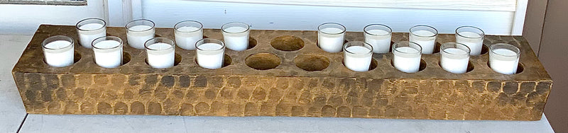 Pottery Barn Chunky Wood Votive Centerpiece