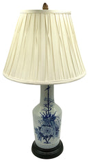 Asian Blue & White Ceramic Lamp