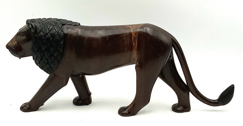 Wood Lion Sculpture