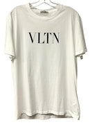 VALENTINO White Cotton Black Lettering VLTN S/S Tee