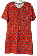 DRAPER JAMES Red/Blue/Teal Floral 1/4 B/D S/S Dress