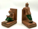 Pair of Vintage Asian Boy Chalkware Bookends