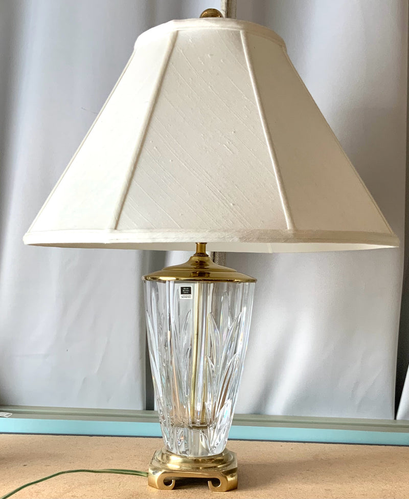 Miller Rogaska Crystal Lamp with Brass Stand