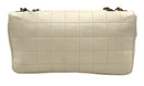 CHANEL Vintage Ivory Quilted Lambskin Leather Black Patent Flap Bag 2005-2006