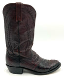 LUCCHESE Mahogany Leather Ostrich Western Boots 9