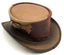AMERICAN HAT MAKERS Brown Tan Burnished Leather Zipper Accent Eureka Hat