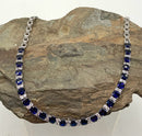Sterling & Blue/White Lab Sapphire Necklace