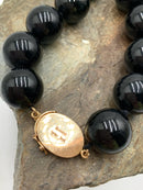 GUMP'S 14kt Gold & Onyx Beaded Necklace