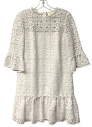 KATE SPADE White Crochet Lace Ruffle Sleeve Dress