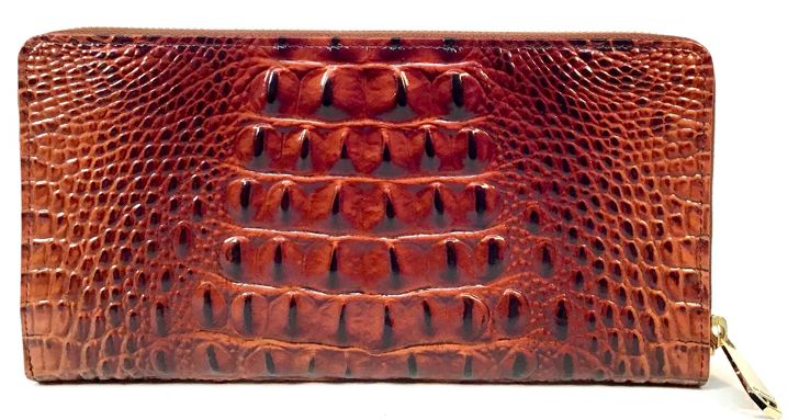 BRAHMIN Pecan Embossed Leather Skyler Travel Wallet