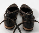 FREEBIRD Distressed Black/Brown Leather Lace-Up "Eryn" Ballet Flat 8