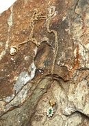 14kt Gold, Diamond & Tsavorite Garnet Necklace